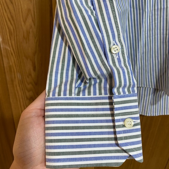 Blue, green, white stripper button down - Picture 5 of 6